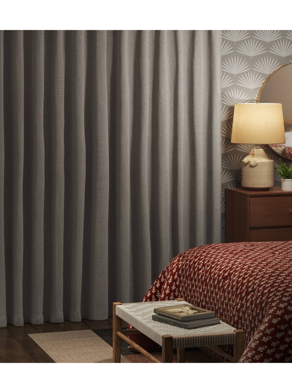 Threshold Gray Blackout Drapes. Two panels.